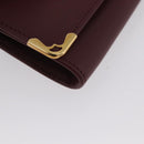 CARTIER Must Line Coin Purse Leather Bordeaux Gold Auth am11082A-7