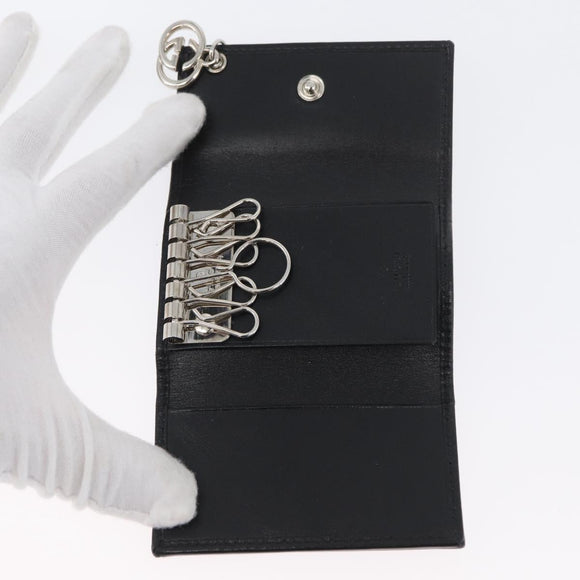 GUCCI GG Implementation Key Case PVC Black Silver Auth am11083A