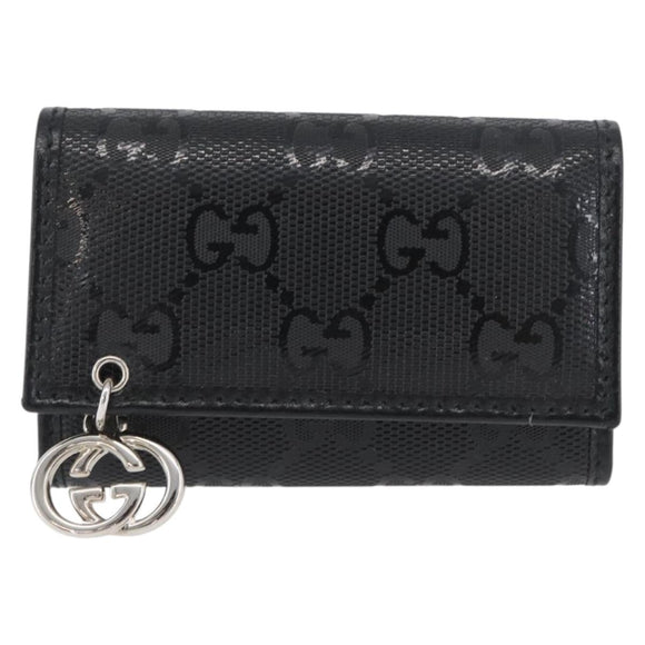 GUCCI GG Implementation Key Case PVC Black Silver Auth am11083A
