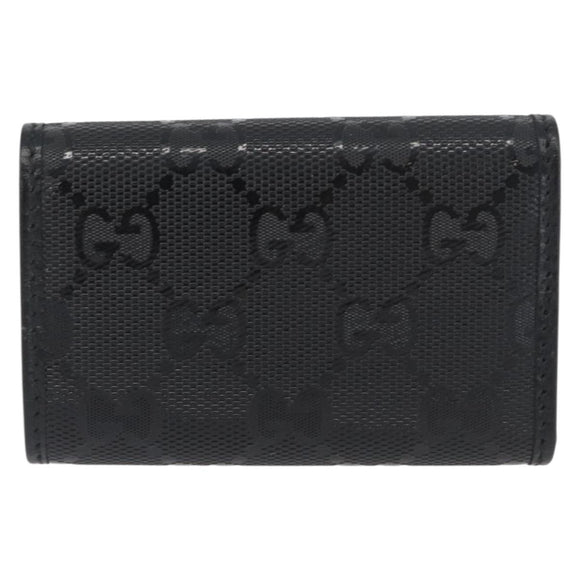 GUCCI GG Implementation Key Case PVC Black Silver Auth am11083A