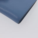 FENDI F-Is Bi-fold Bifold Wallet Leather Light Blue Silver Auth am11084A-10