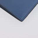 FENDI F-Is Bi-fold Bifold Wallet Leather Light Blue Silver Auth am11084A-11