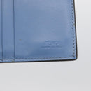 FENDI F-Is Bi-fold Bifold Wallet Leather Light Blue Silver Auth am11084A-14