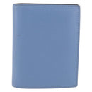 FENDI F-Is Bi-fold Bifold Wallet Leather Light Blue Silver Auth am11084A-3
