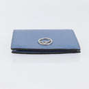 FENDI F-Is Bi-fold Bifold Wallet Leather Light Blue Silver Auth am11084A-5