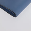 FENDI F-Is Bi-fold Bifold Wallet Leather Light Blue Silver Auth am11084A-9
