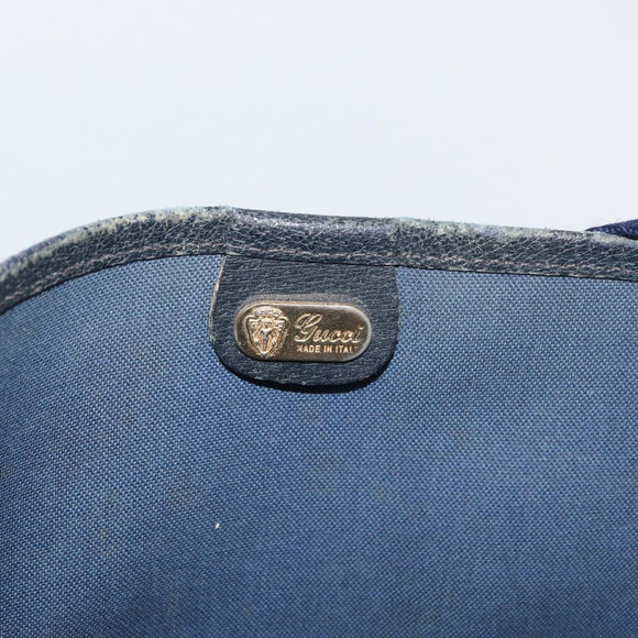 GUCCI GG Supreme Sherry Line Tote Bag PVC Navy Gold 002 904 0222 Auth am11088A