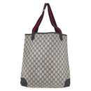 GUCCI GG Supreme Sherry Line Tote Bag PVC Navy Gold 002 904 0222 Auth am11088A-2