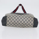 GUCCI GG Supreme Sherry Line Tote Bag PVC Navy Gold 002 904 0222 Auth am11088A-5