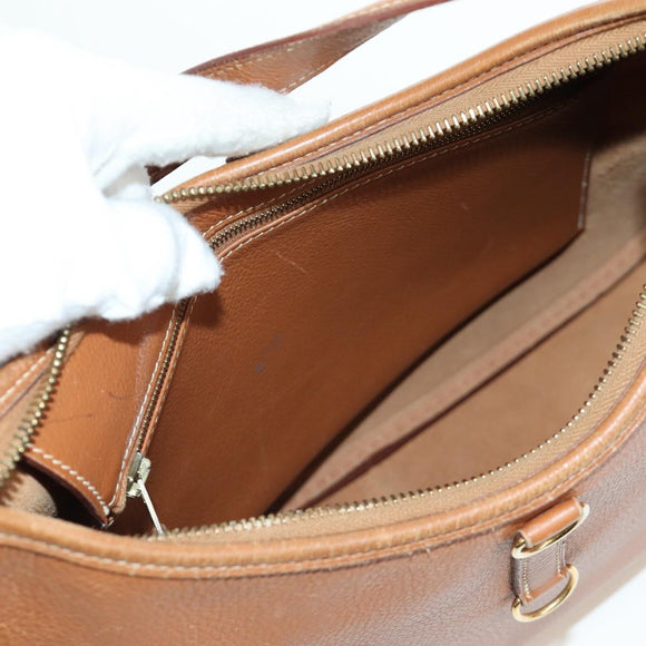 HERMES Trim 31 Shoulder Bag Togo leather Brown Gold Auth am11092V