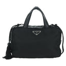 PRADA Fringe Hand Bag Nylon 2way Black BL0916 Auth am11097V-13