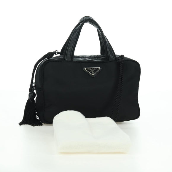 PRADA Fringe Hand Bag Nylon 2way Black BL0916 Auth am11097V