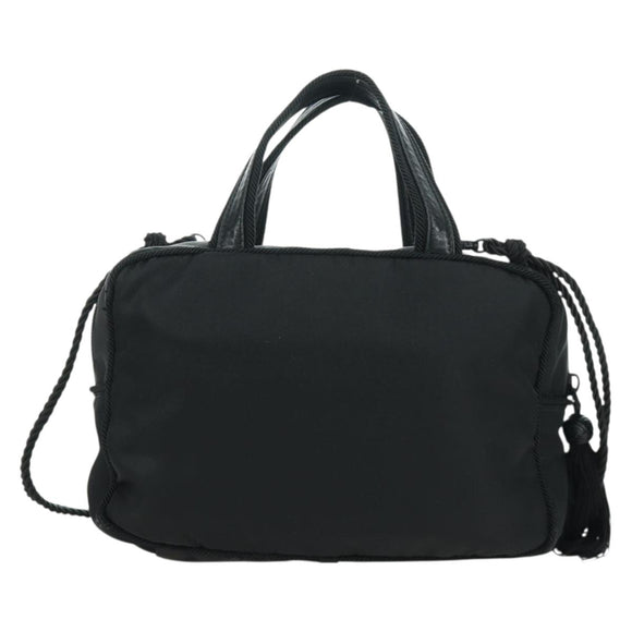 PRADA Fringe Hand Bag Nylon 2way Black BL0916 Auth am11097V