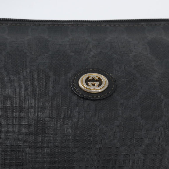 GUCCI GG Supreme Old Clutch Bag PVC Black Gold 97 01 029 Auth am11098