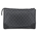 GUCCI GG Supreme Old Clutch Bag PVC Black Gold 97 01 029 Auth am11098-3