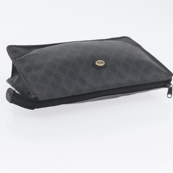 GUCCI GG Supreme Old Clutch Bag PVC Black Gold 97 01 029 Auth am11098