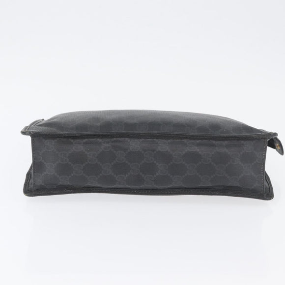 GUCCI GG Supreme Old Clutch Bag PVC Black Gold 97 01 029 Auth am11098