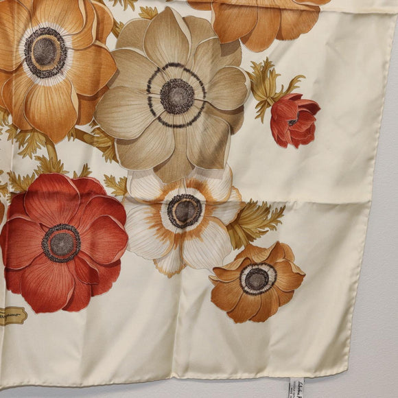 Salvatore Ferragamo Scarf Silk White Auth am11100A