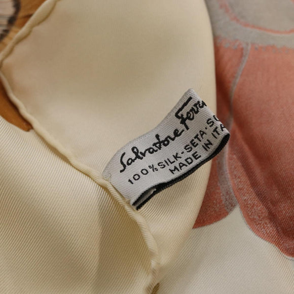 Salvatore Ferragamo Scarf Silk White Auth am11100A