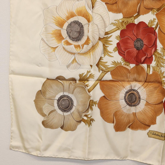 Salvatore Ferragamo Scarf Silk White Auth am11100A