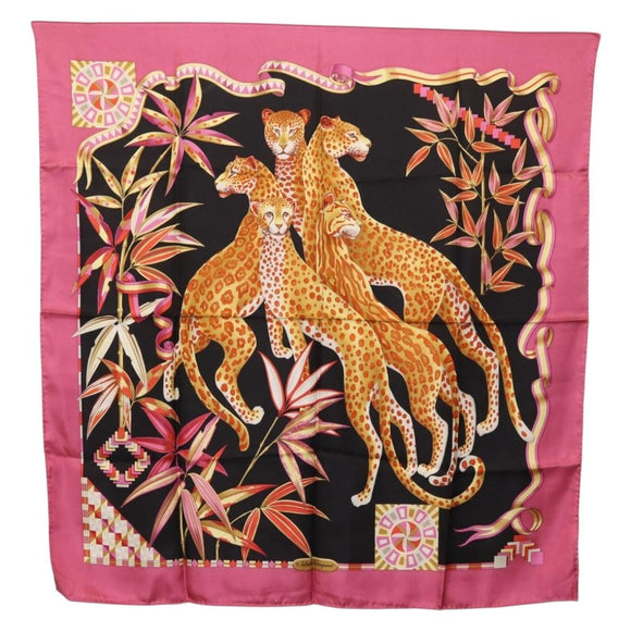 Salvatore Ferragamo Scarf Silk Pink Auth am11101A