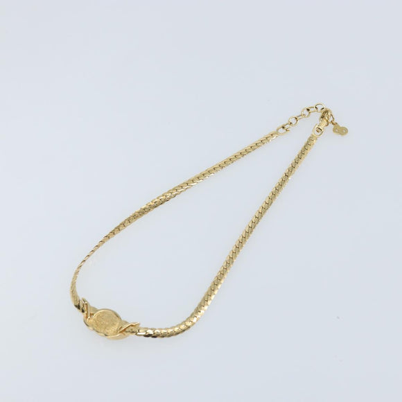 Christian Dior Pearl Rhinestone Necklace metal Gold Auth am11102A