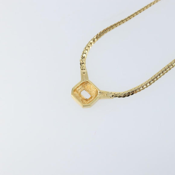 Christian Dior Rhinestone Necklace metal Gold Auth am11103A