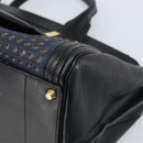 Chloe Punching Alice Hand Bag Leather Black Gold Auth am11108-16