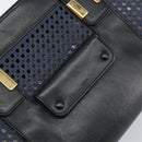 Chloe Punching Alice Hand Bag Leather Black Gold Auth am11108-18