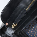 Chloe Punching Alice Hand Bag Leather Black Gold Auth am11108-10