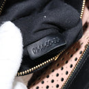 Chloe Punching Alice Hand Bag Leather Black Gold Auth am11108-12