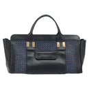Chloe Punching Alice Hand Bag Leather Black Gold Auth am11108-13