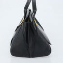 Chloe Punching Alice Hand Bag Leather Black Gold Auth am11108-4
