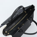 Chloe Punching Alice Hand Bag Leather Black Gold Auth am11108-6