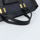Chloe Punching Alice Hand Bag Leather Black Gold Auth am11108-7