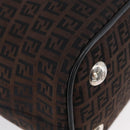 FENDI Zucchino Canvas Hand Tote Bag Black Brown Auth am11110A-14