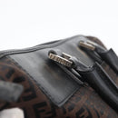 FENDI Zucchino Canvas Hand Tote Bag Black Brown Auth am11110A-10