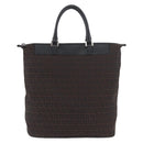 FENDI Zucchino Canvas Hand Tote Bag Black Brown Auth am11110A-13