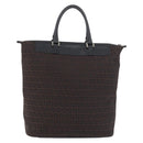 FENDI Zucchino Canvas Hand Tote Bag Black Brown Auth am11110A-2