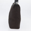 FENDI Zucchino Canvas Hand Tote Bag Black Brown Auth am11110A-4