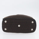 FENDI Zucchino Canvas Hand Tote Bag Black Brown Auth am11110A-5