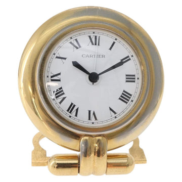 CARTIER Table Clock Gold Tone Auth am11113 - 0