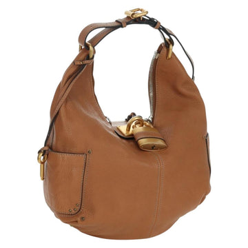Chloe Paddington Shoulder Bag Leather 2way Brown Gold Silver Auth am11115V
