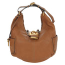 Chloe Paddington Shoulder Bag Leather 2way Brown Gold Silver Auth am11115V-2