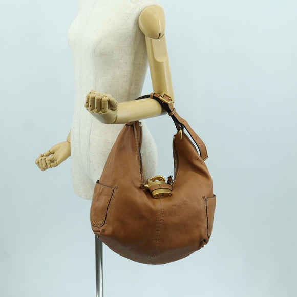 Chloe Paddington Shoulder Bag Leather 2way Brown Gold Silver Auth am11115V