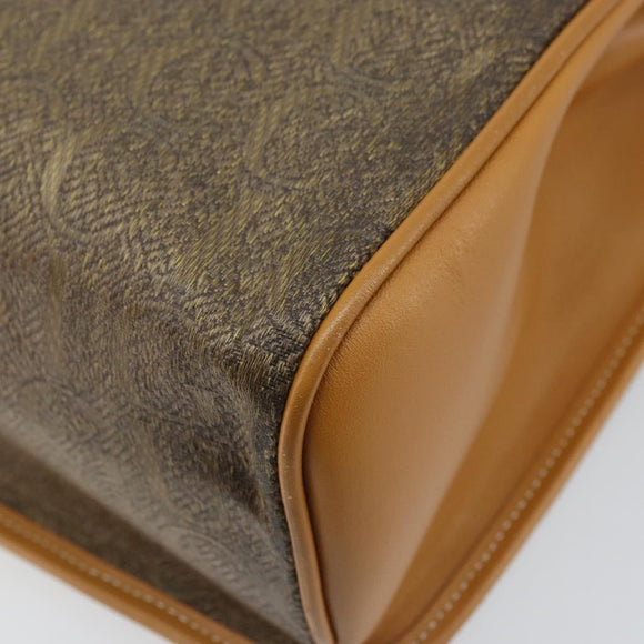 GUCCI Hand Bag Canvas Leather Beige Gold Auth am11117