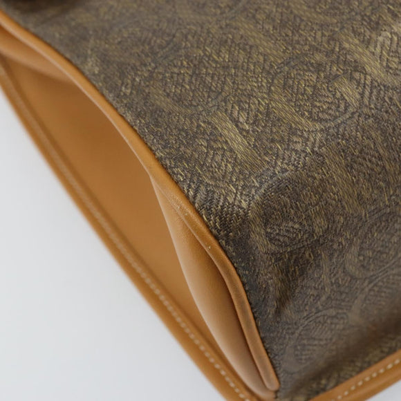 GUCCI Hand Bag Canvas Leather Beige Gold Auth am11117