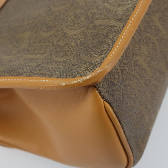 GUCCI Hand Bag Canvas Leather Beige Gold Auth am11117