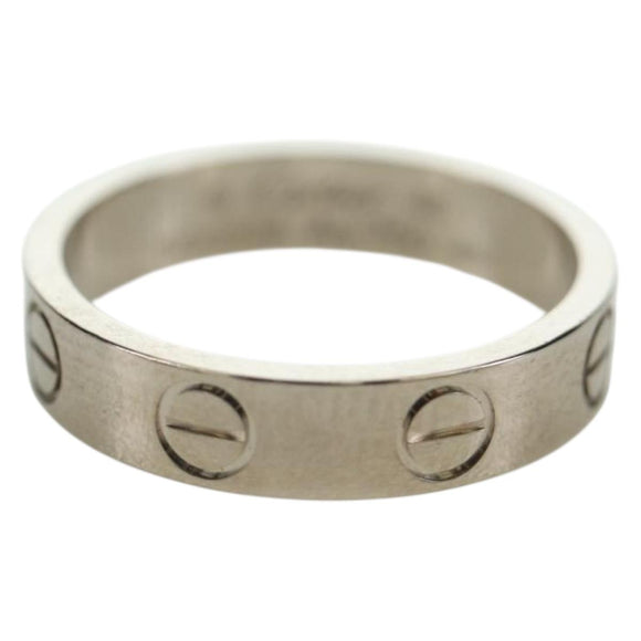 CARTIER Love Ring Ring 750 White Gold Auth am11120SM