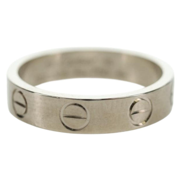 CARTIER Love Ring Ring 750 White Gold Auth am11120SM